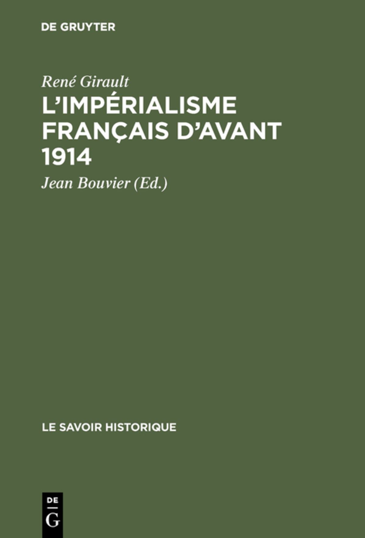 Cover image for L'impérialisme français d'avant 1914 ISBN 9783111167176