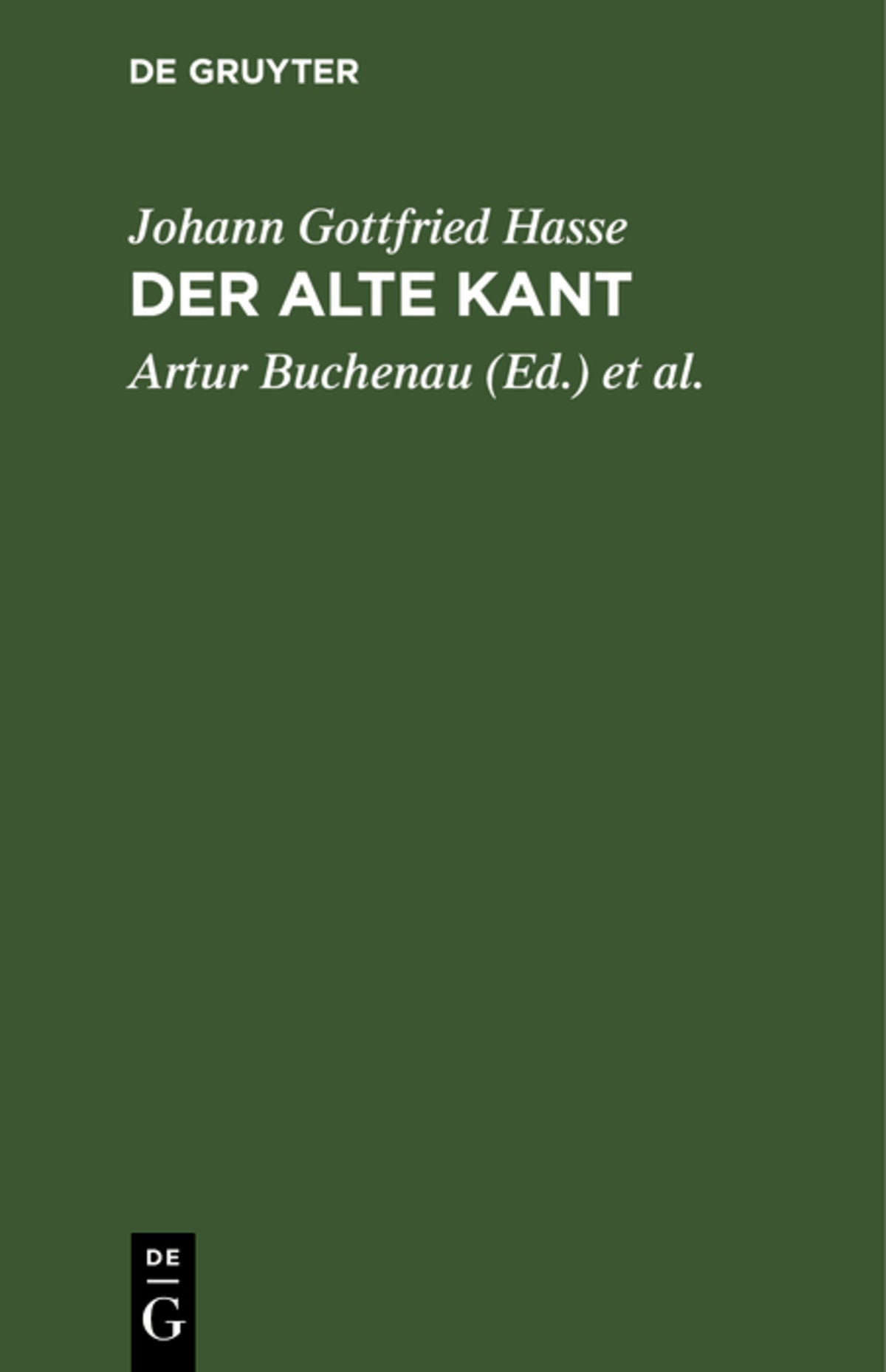Cover image for Der alte Kant ISBN 9783111167312