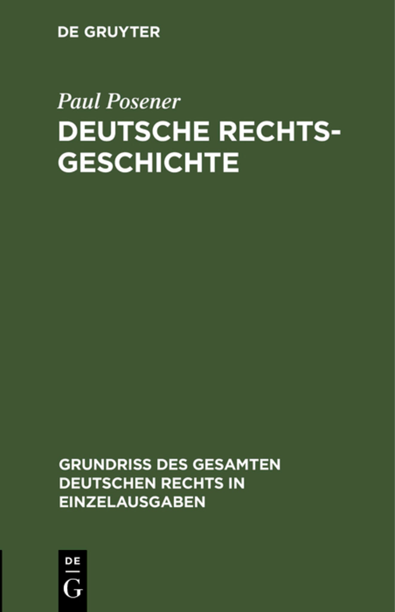Cover image for Deutsche Rechtsgeschichte ISBN 9783111169705