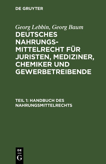 Handbuch des Nahrungsmittelrechts