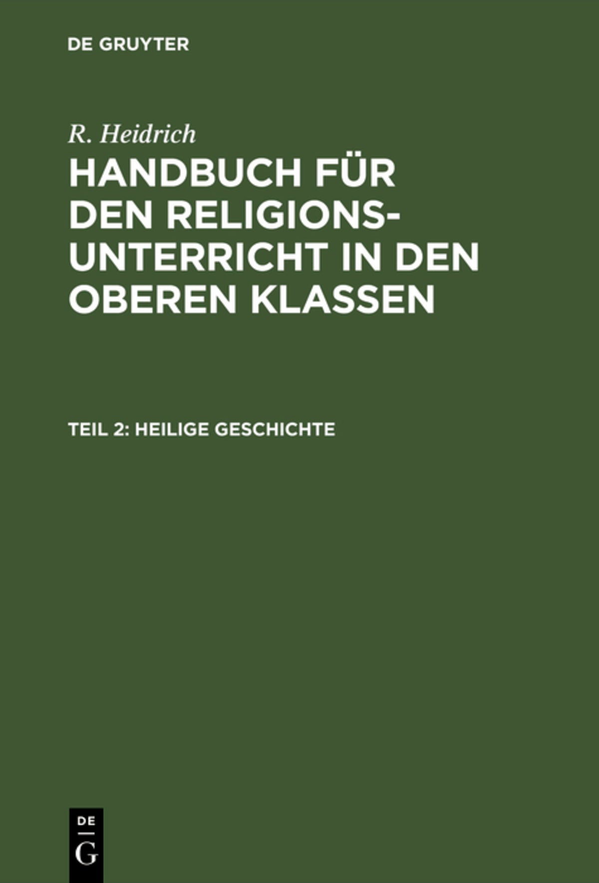 Cover image for Heilige Geschichte ISBN 9783111172941