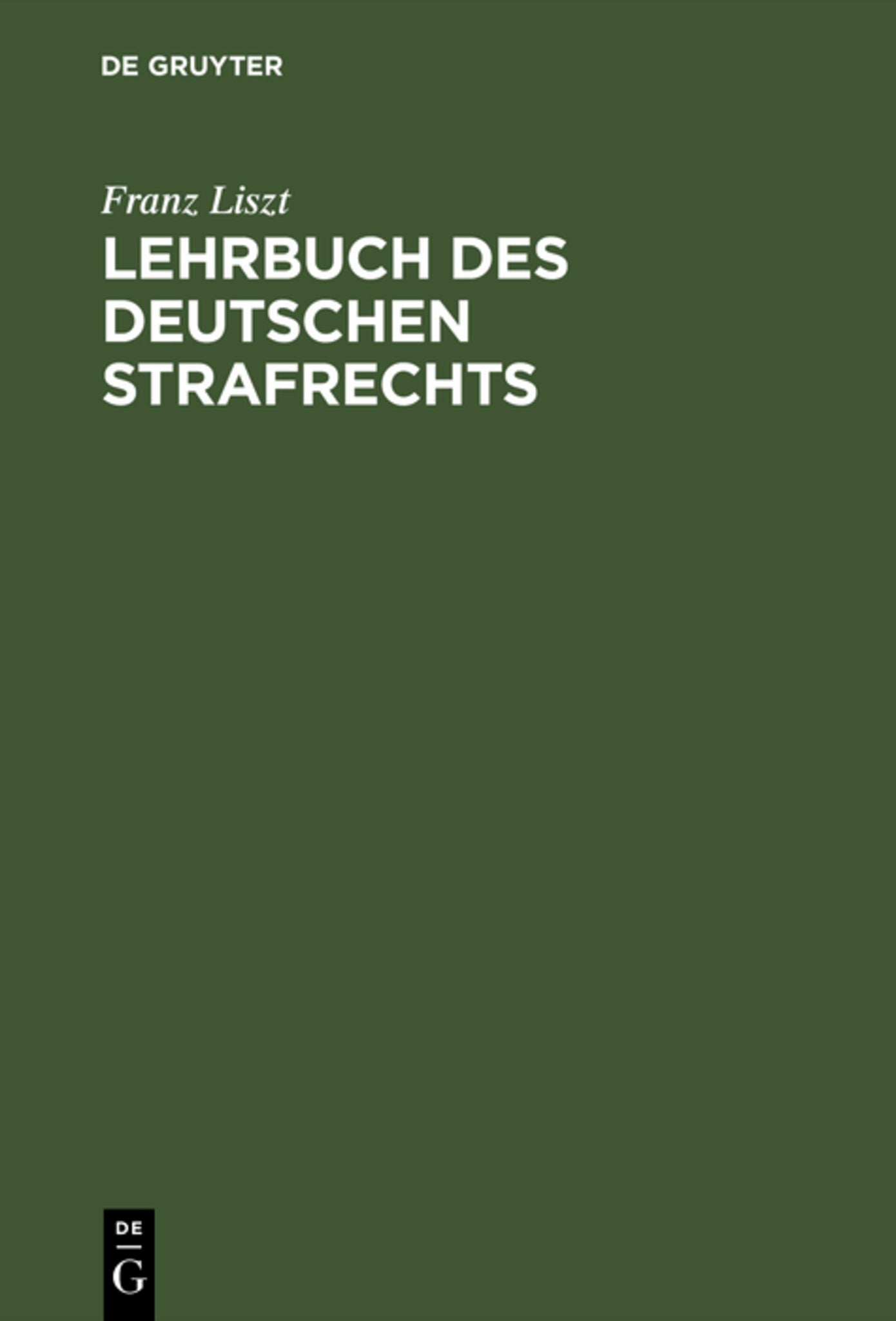 Cover image for Lehrbuch des deutschen Strafrechts ISBN 9783111173221