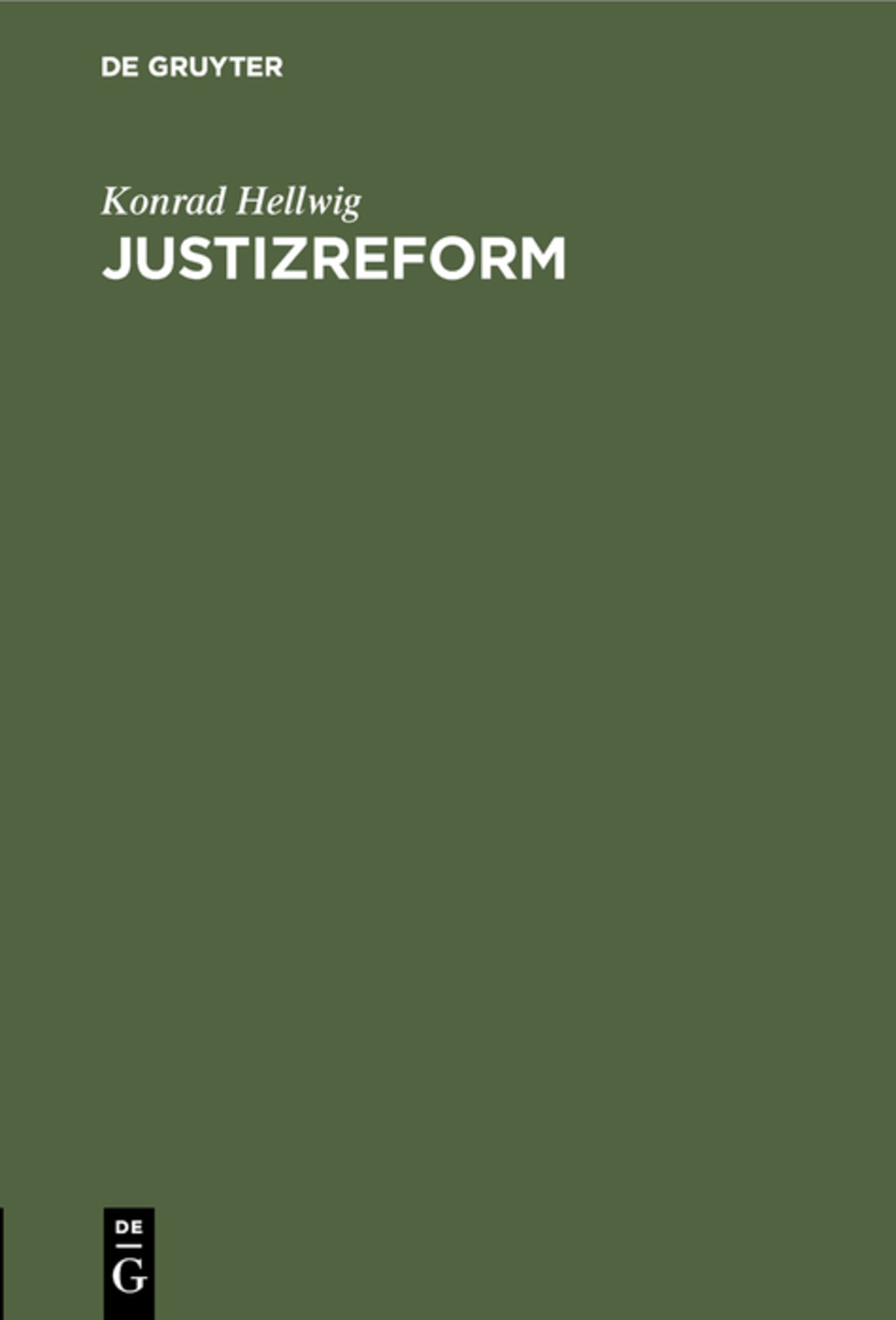 Cover image for Justizreform ISBN 9783111173689