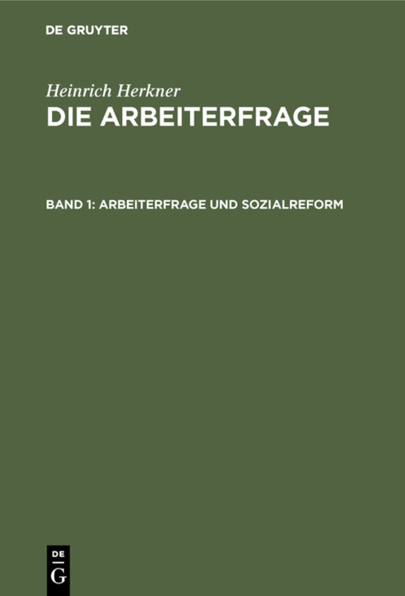 Cover image for Arbeiterfrage und Sozialreform ISBN 9783111174075