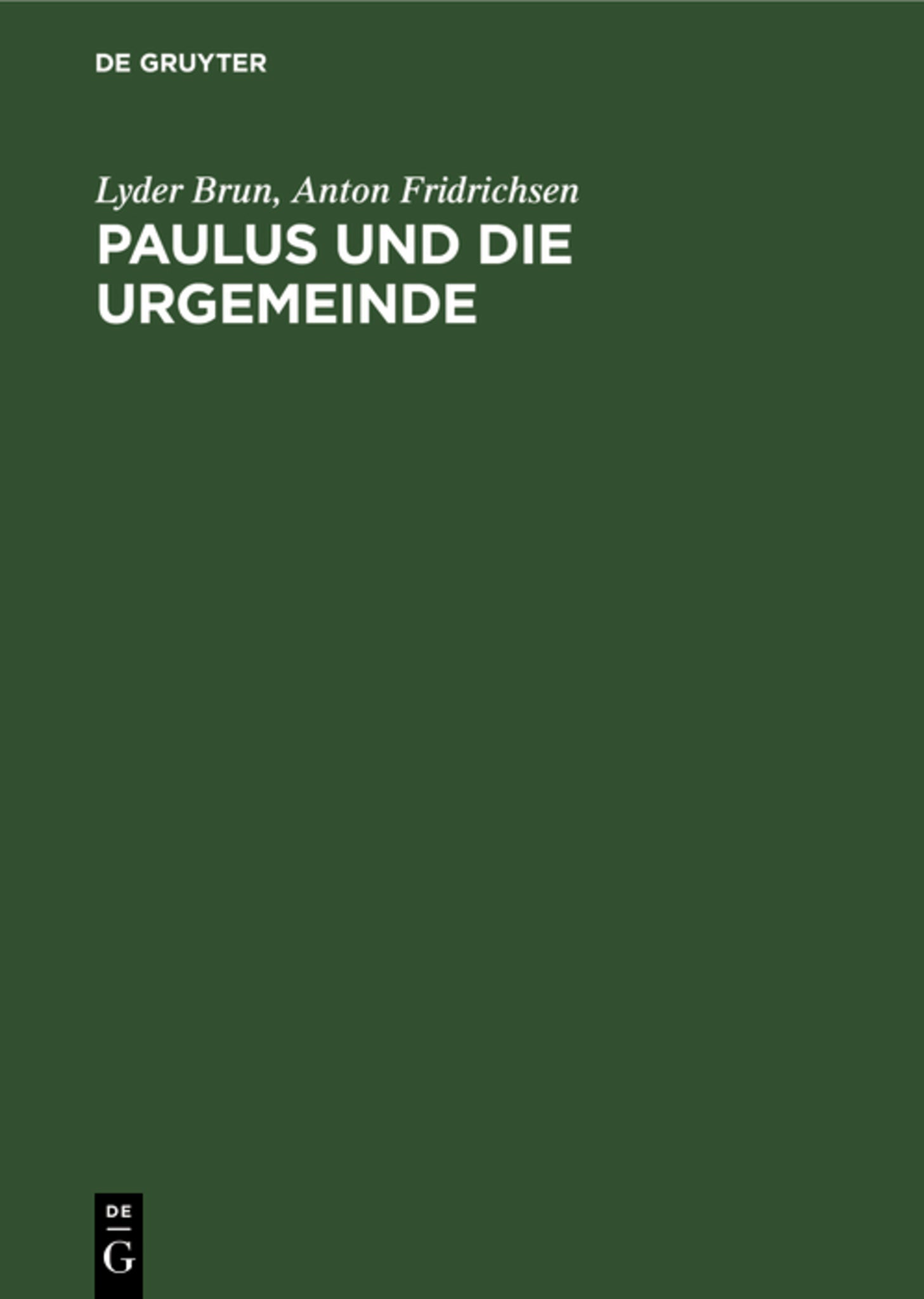 Cover image for Paulus und die Urgemeinde ISBN 9783111177113