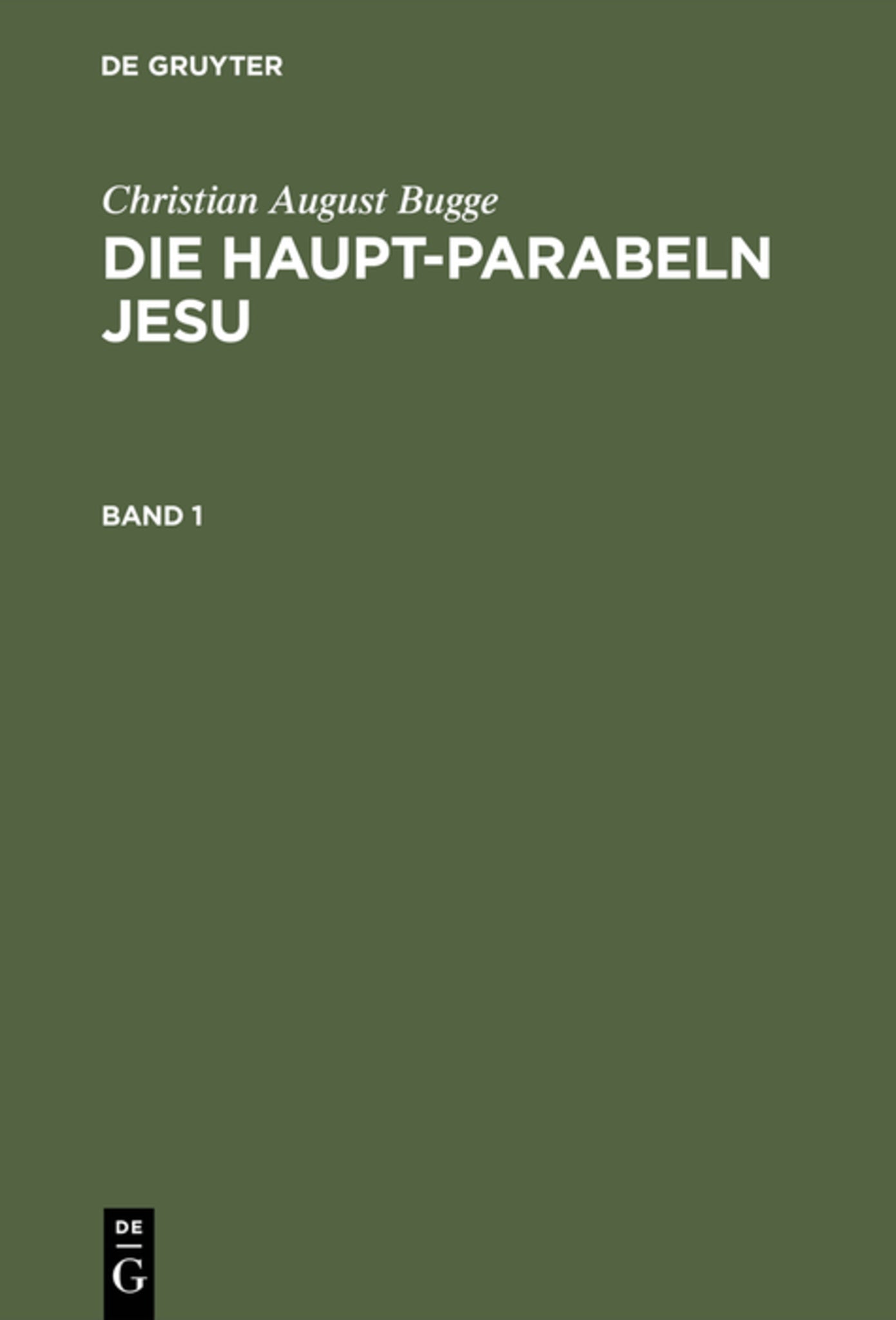 Cover image for Die Haupt-Parabeln Jesu ISBN 9783111177182