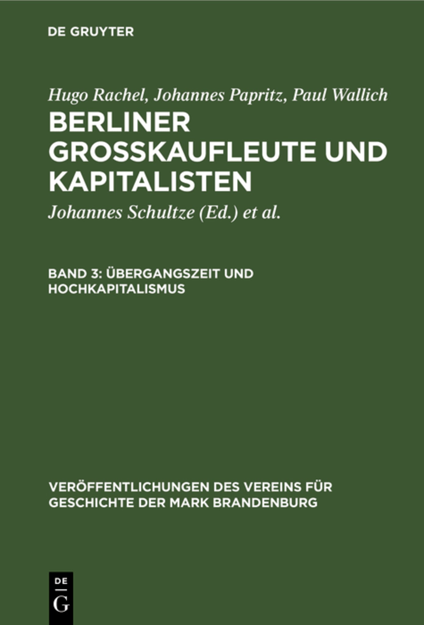 Cover image for Übergangszeit und Hochkapitalismus ISBN 9783111179575