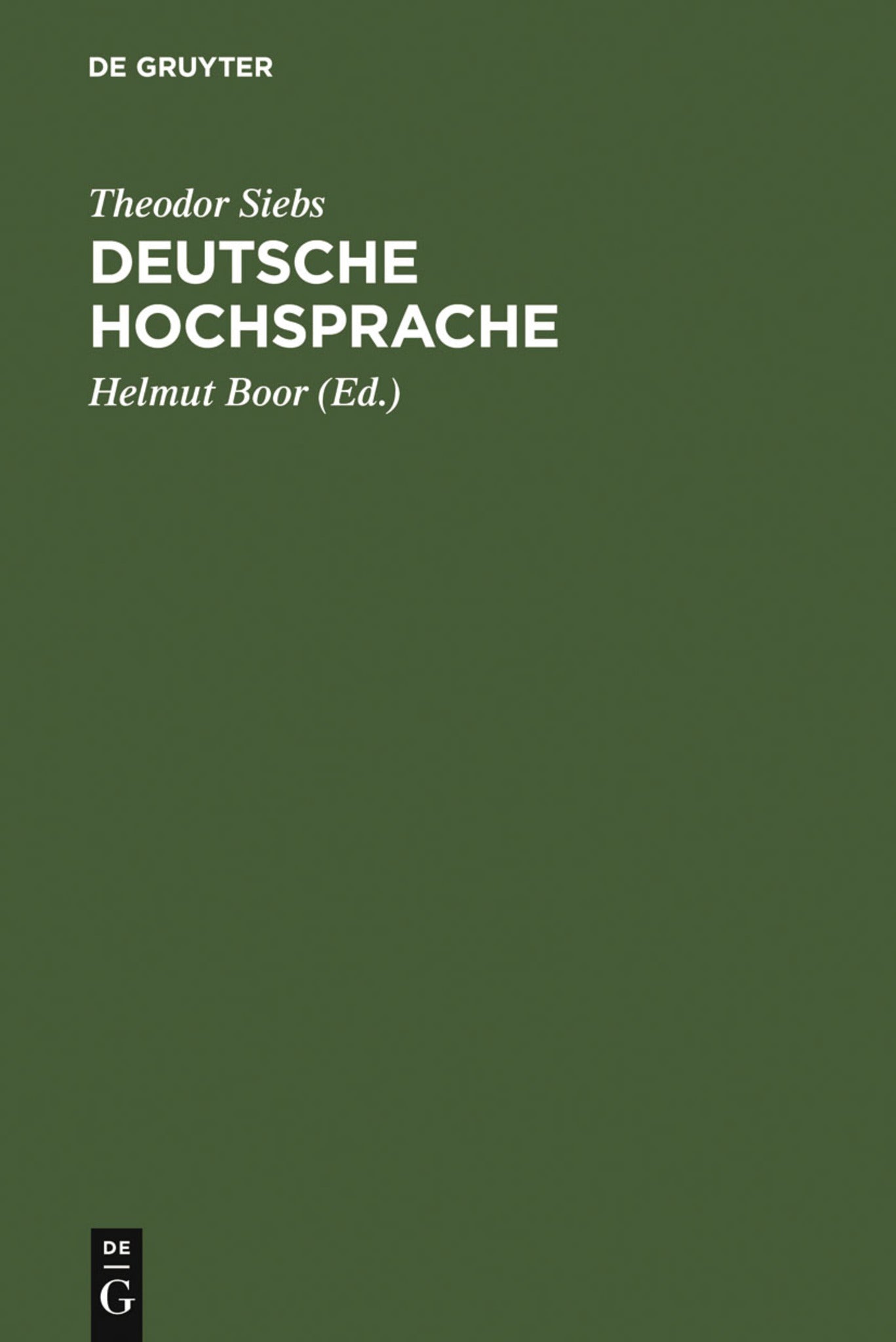 Cover image for Deutsche Hochsprache ISBN 9783111179858