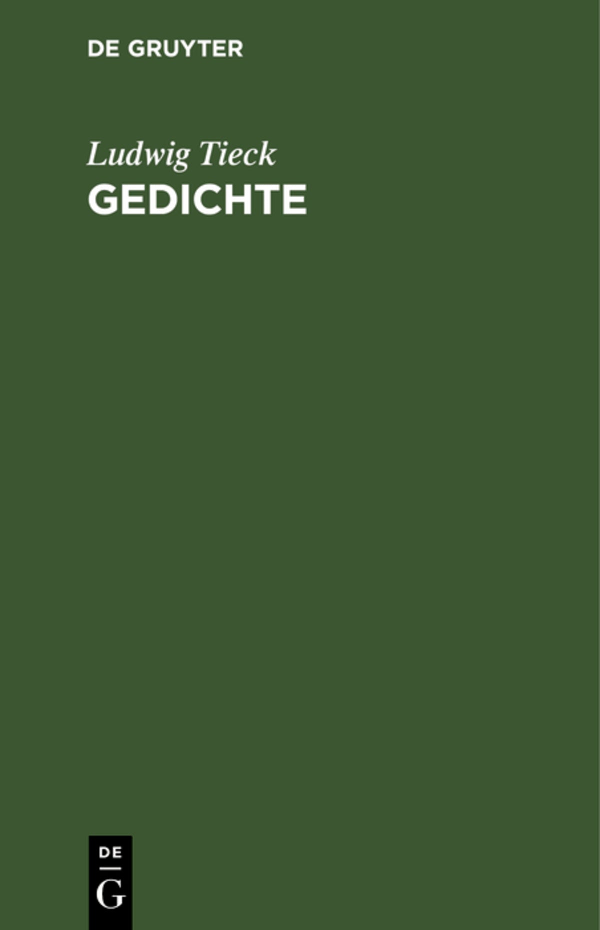 Cover image for Gedichte ISBN 9783111180878