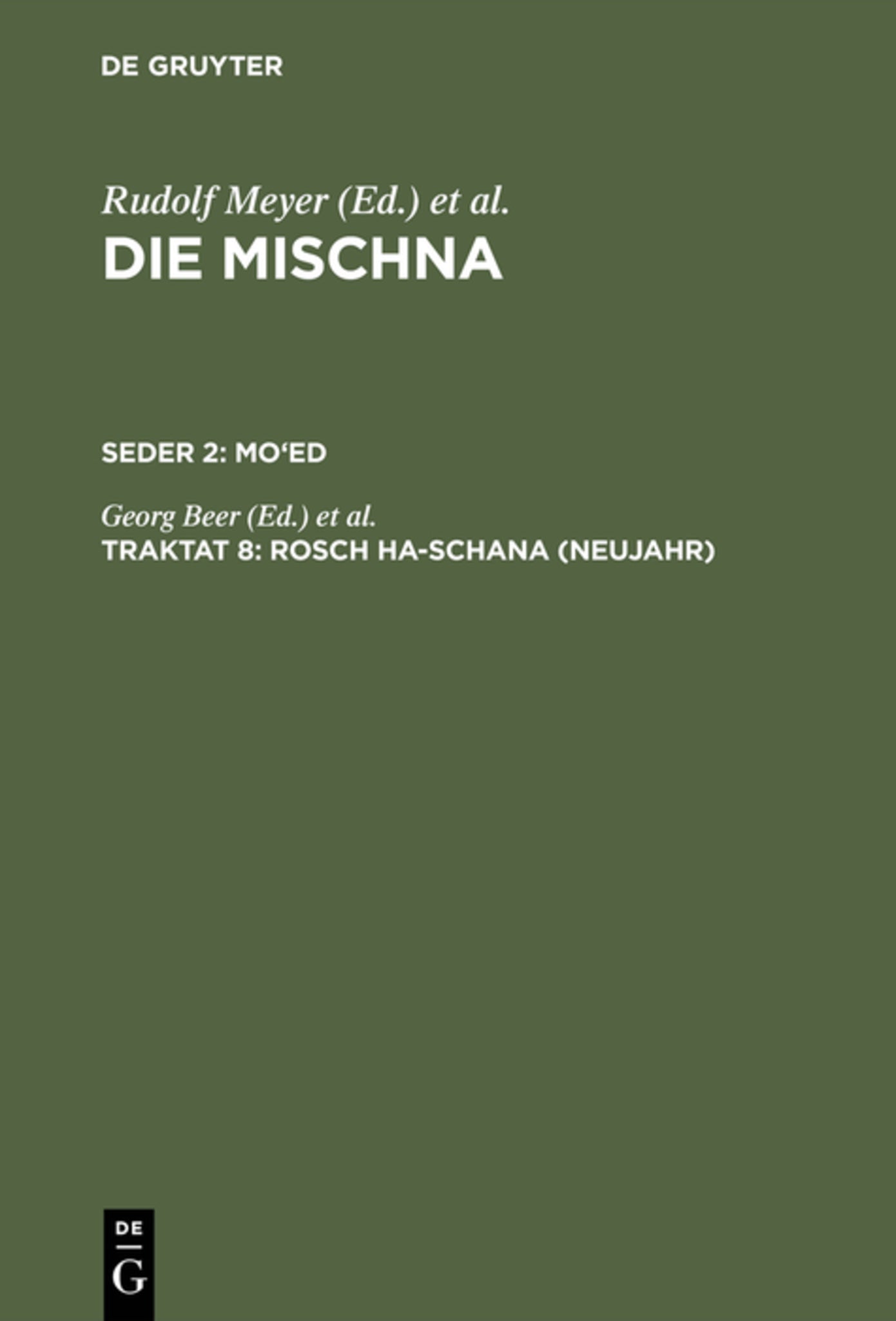 Cover image for Rosch ha-schana (Neujahr) ISBN 9783111181431