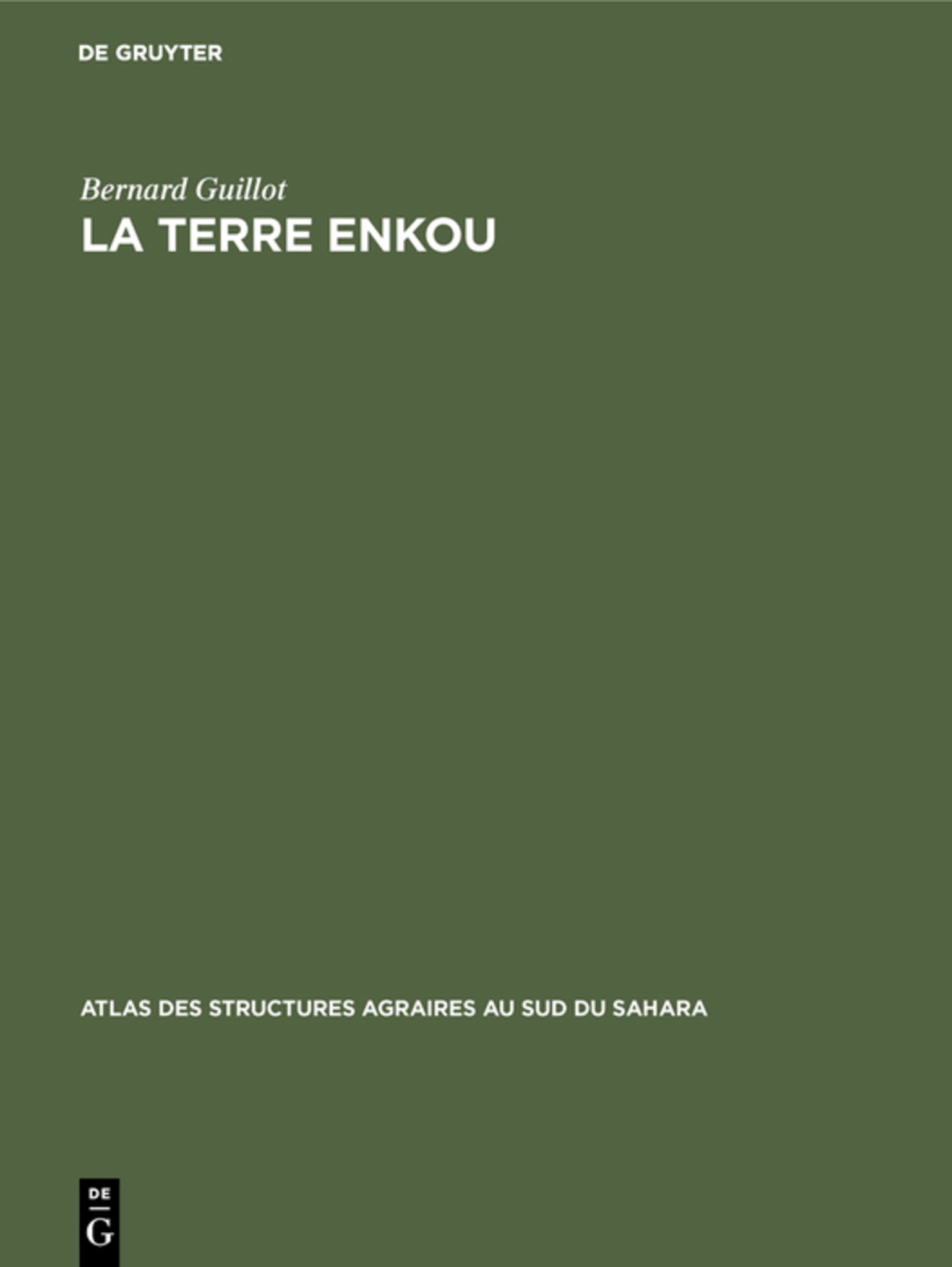 Cover image for La terre Enkou ISBN 9783111182636