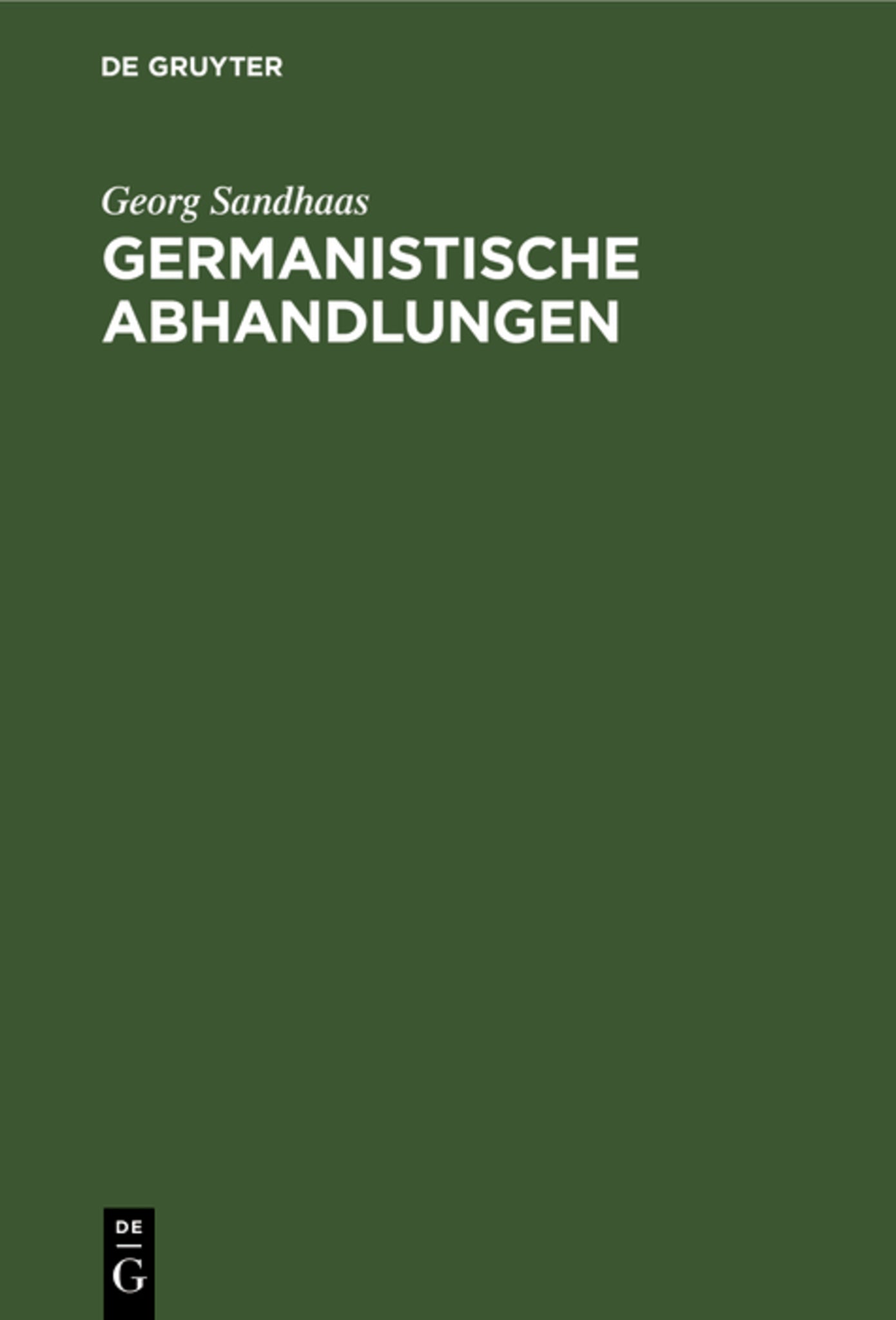 Cover image for Germanistische Abhandlungen ISBN 9783111183701