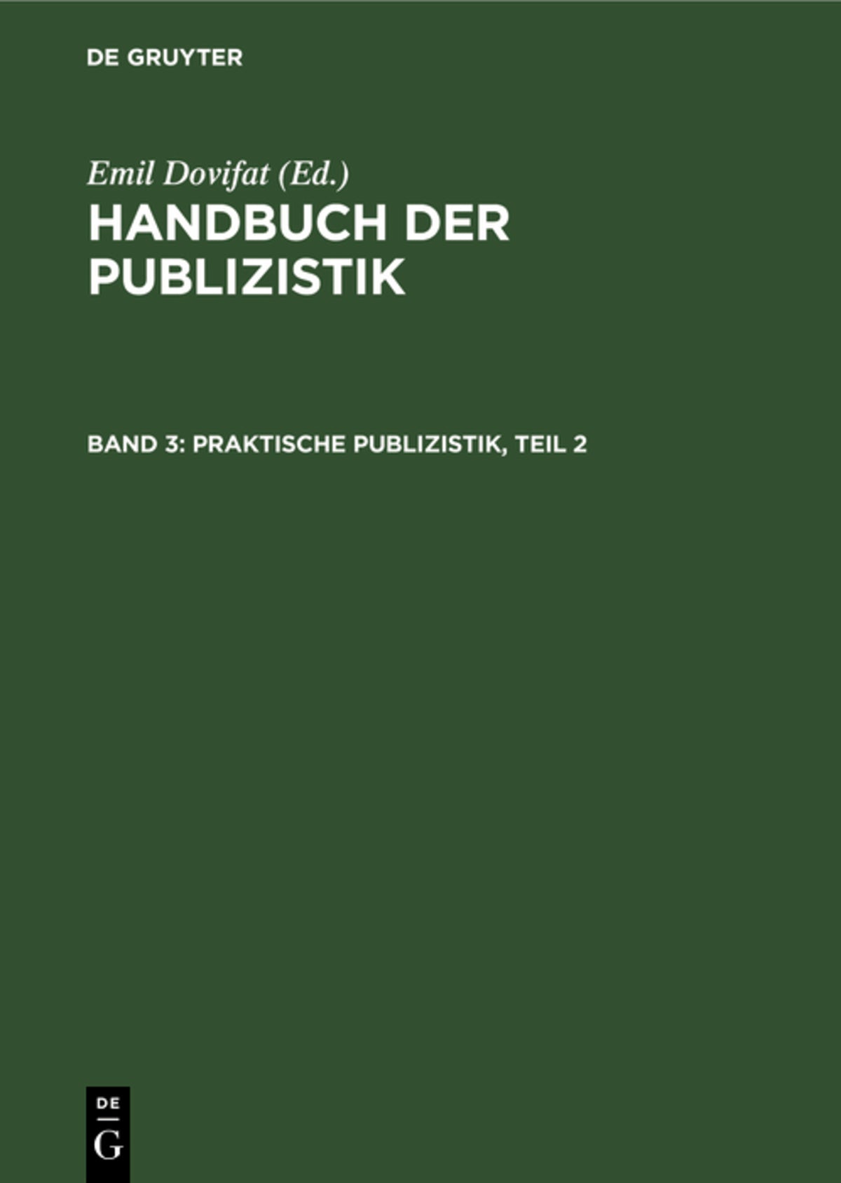 Cover image for Praktische Publizistik, Teil 2 ISBN 9783111184814