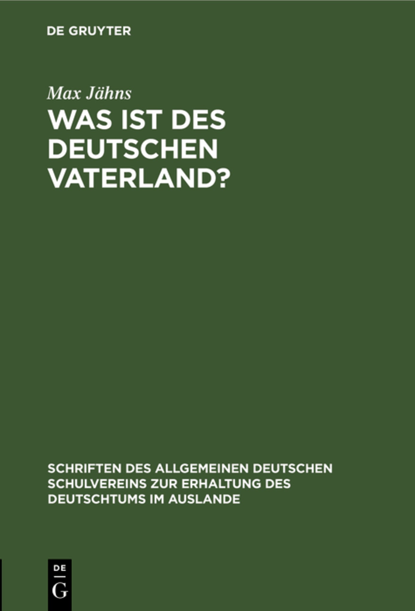 Cover image for Was ist des Deutschen Vaterland? ISBN 9783111185231
