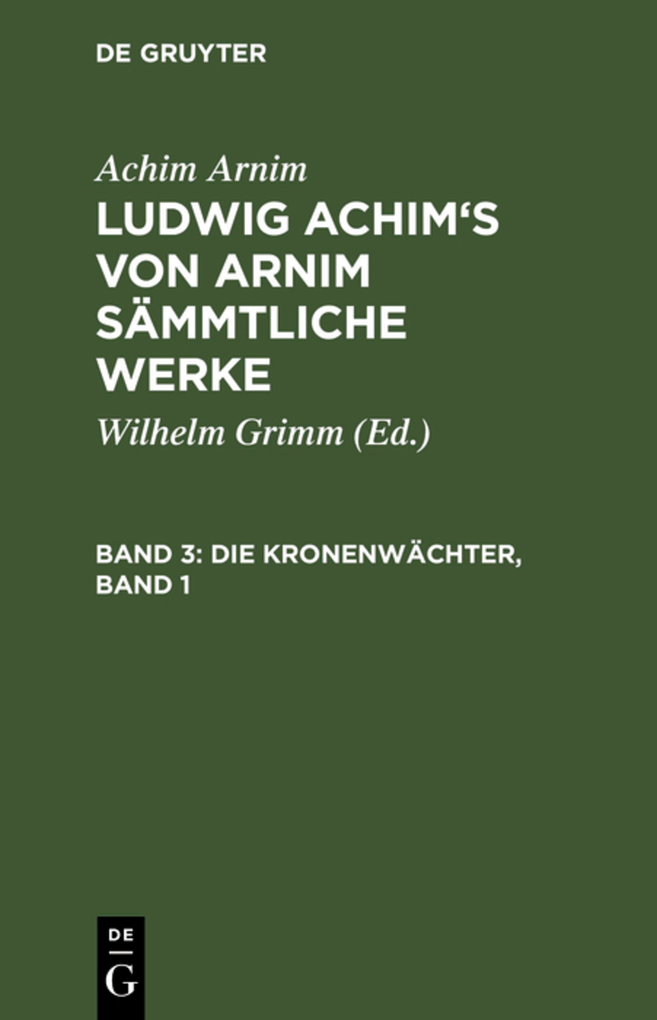 Cover image for Die Kronenwächter, Band 1 ISBN 9783111185323