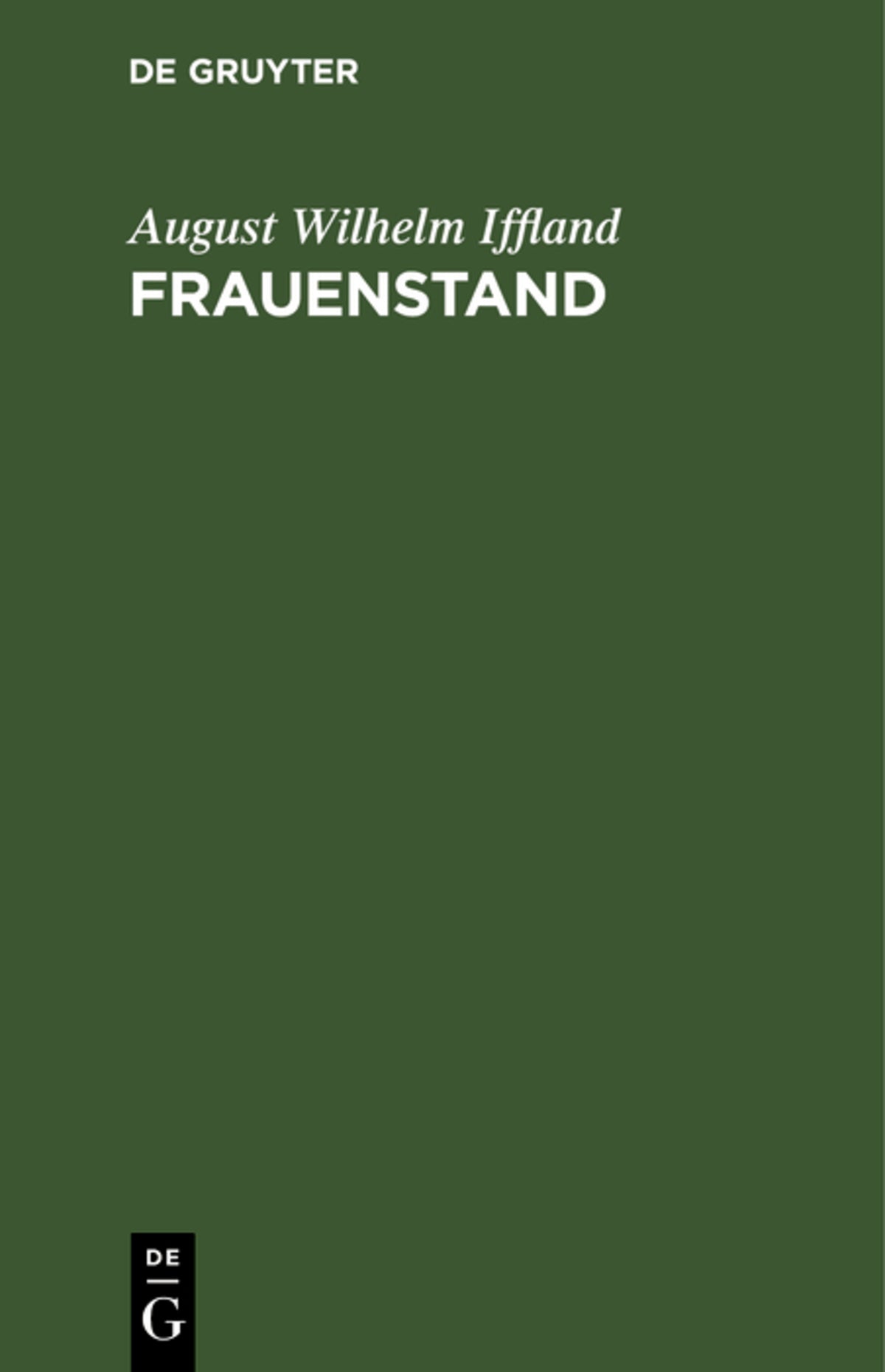 Cover image for Frauenstand ISBN 9783111188409
