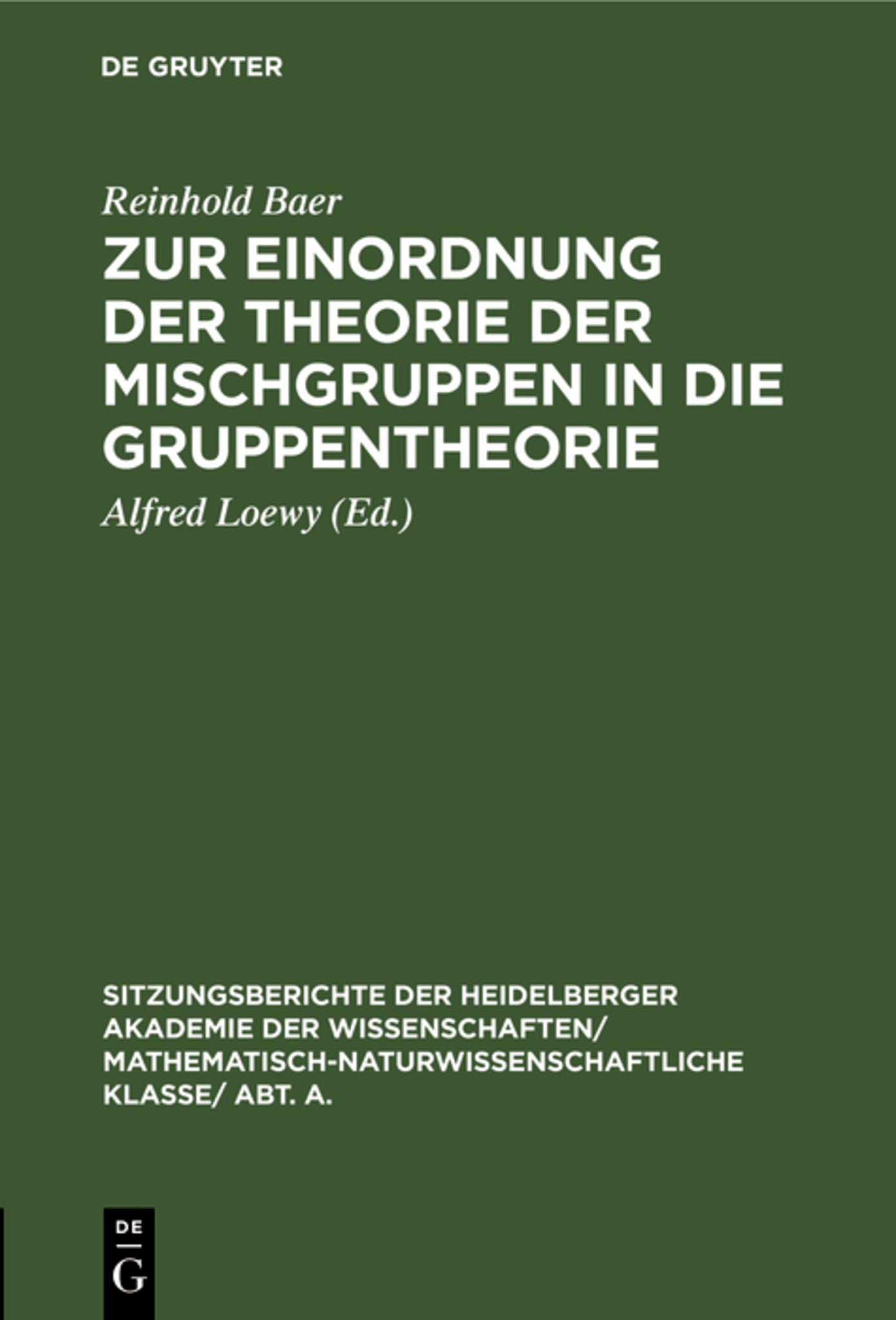 Cover image for Zur Einordnung der Theorie der Mischgruppen in die Gruppentheorie ISBN 9783111189338