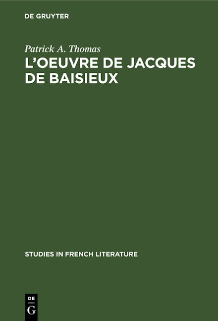 L’oeuvre de Jacques de Baisieux