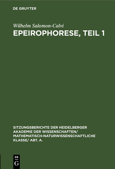 Epeirophorese, Teil 1