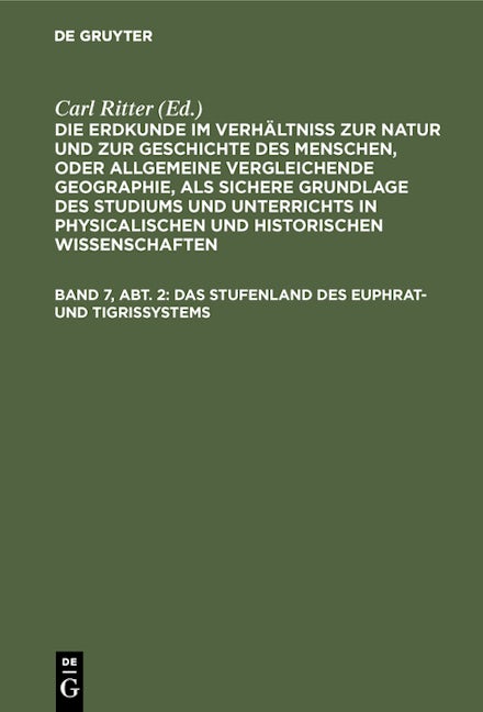 Das Stufenland des Euphrat- und Tigrissystems