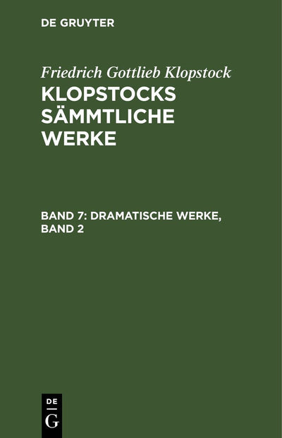 Cover image for Dramatische Werke, Band 2, isbn: 9783111193649