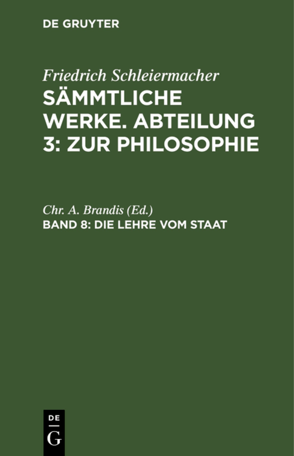 Cover image for Die Lehre vom Staat ISBN 9783111195841