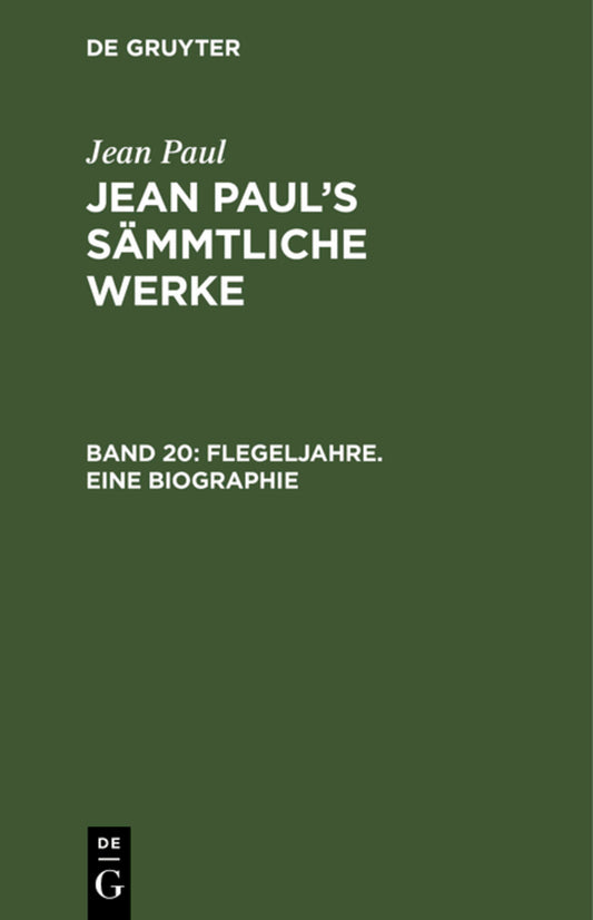 Flegeljahre. Eine Biographie