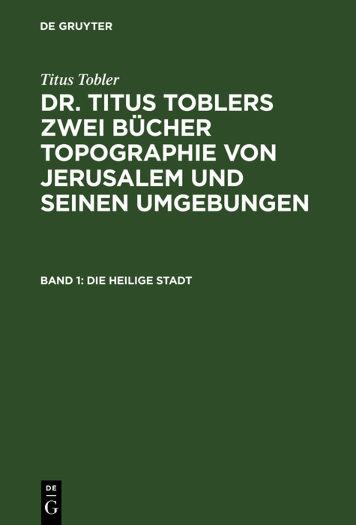Cover image for Die heilige Stadt ISBN 9783111197661