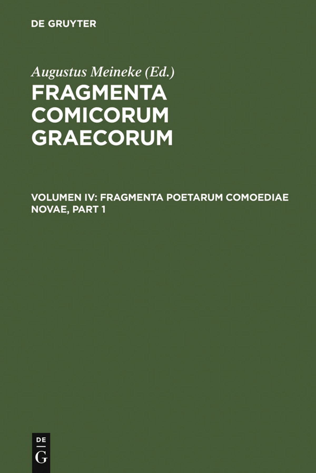 Cover image for Fragmenta poetarum comoediae novae ISBN 9783111198002