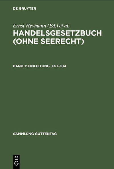 Erstes Buch: Einleitung. §§ 1–104
