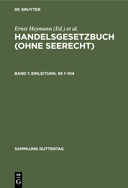 Erstes Buch: Einleitung. §§ 1–104
