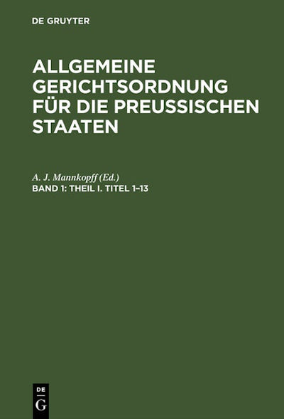 Theil I. Titel 1–13