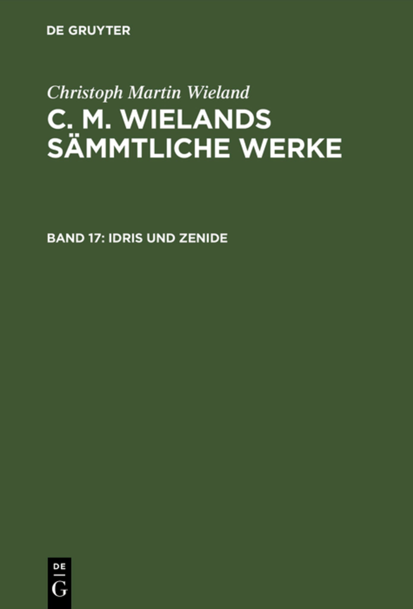 Cover image for Idris und Zenide ISBN 9783111199603