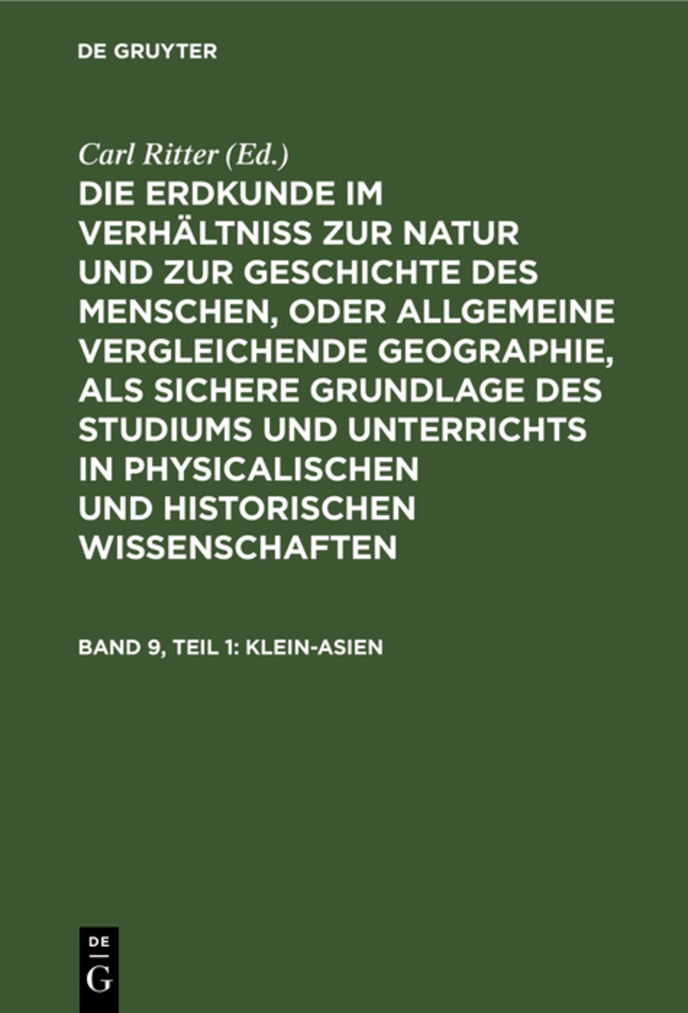 Cover image for Klein-Asien ISBN 9783111200088