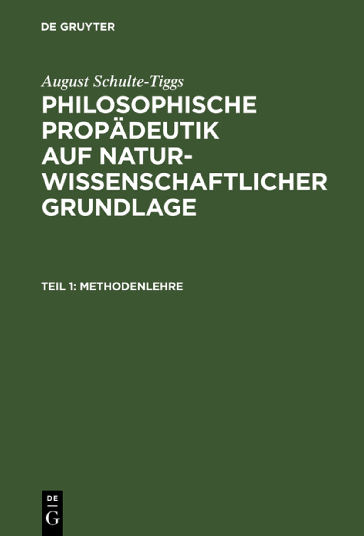 Cover image for Methodenlehre ISBN 9783111200651