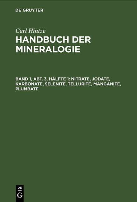 Nitrate, Jodate, Karbonate, Selenite, Tellurite, Manganite, Plumbate