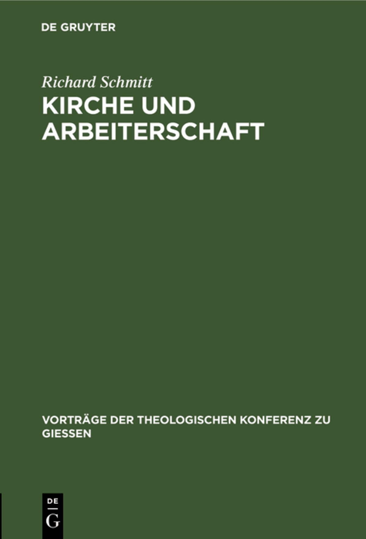 Cover image for Kirche und Arbeiterschaft ISBN 9783111203126