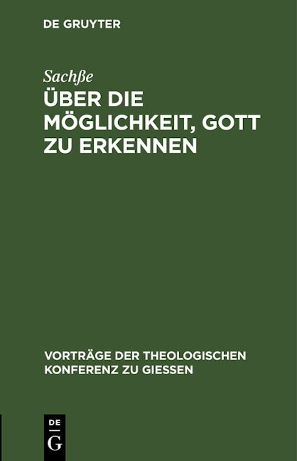 Über die Möglichkeit, Gott zu erkennen