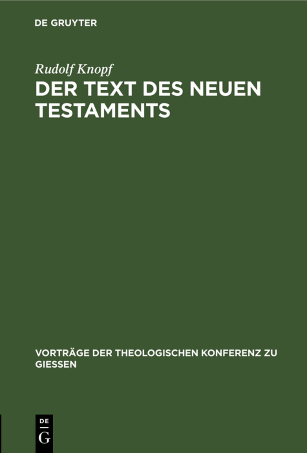 Cover image for Der Text des Neuen Testaments ISBN 9783111204147