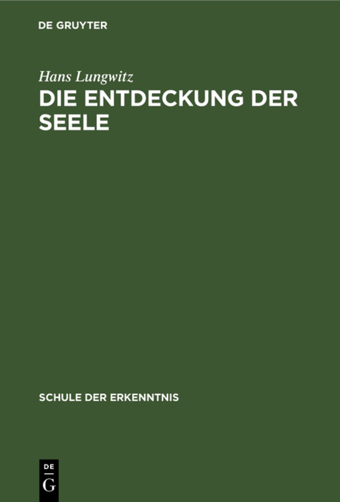 Cover image for Die Entdeckung der Seele ISBN 9783111205625