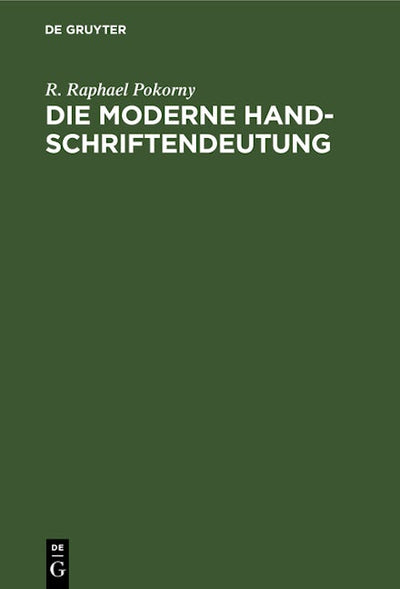 Die moderne Handschriftendeutung