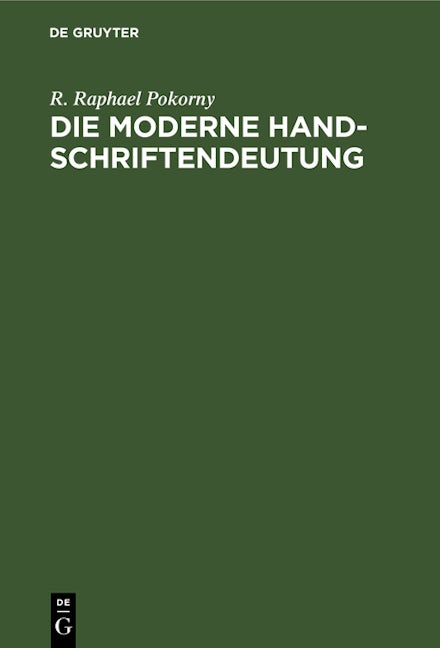 Die moderne Handschriftendeutung