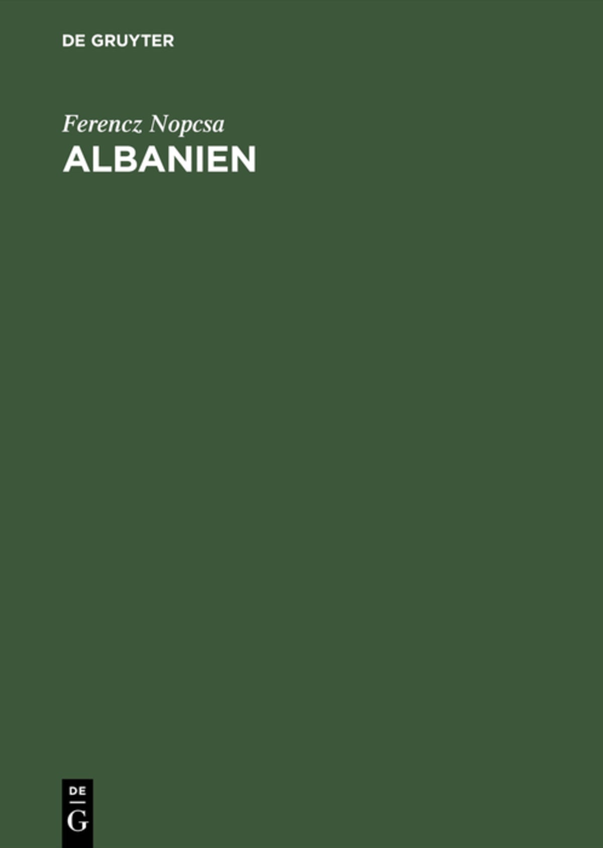 Cover image for Albanien ISBN 9783111206110