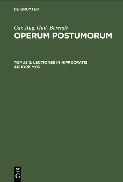 Lectiones in Hippocratis aphorismos
