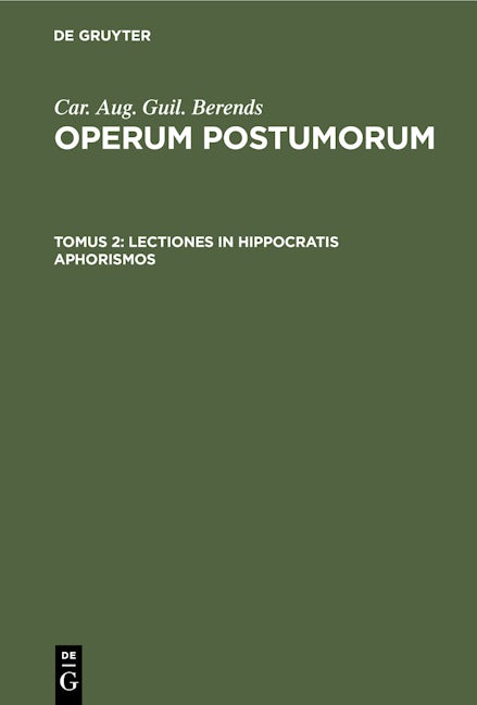 Lectiones in Hippocratis aphorismos