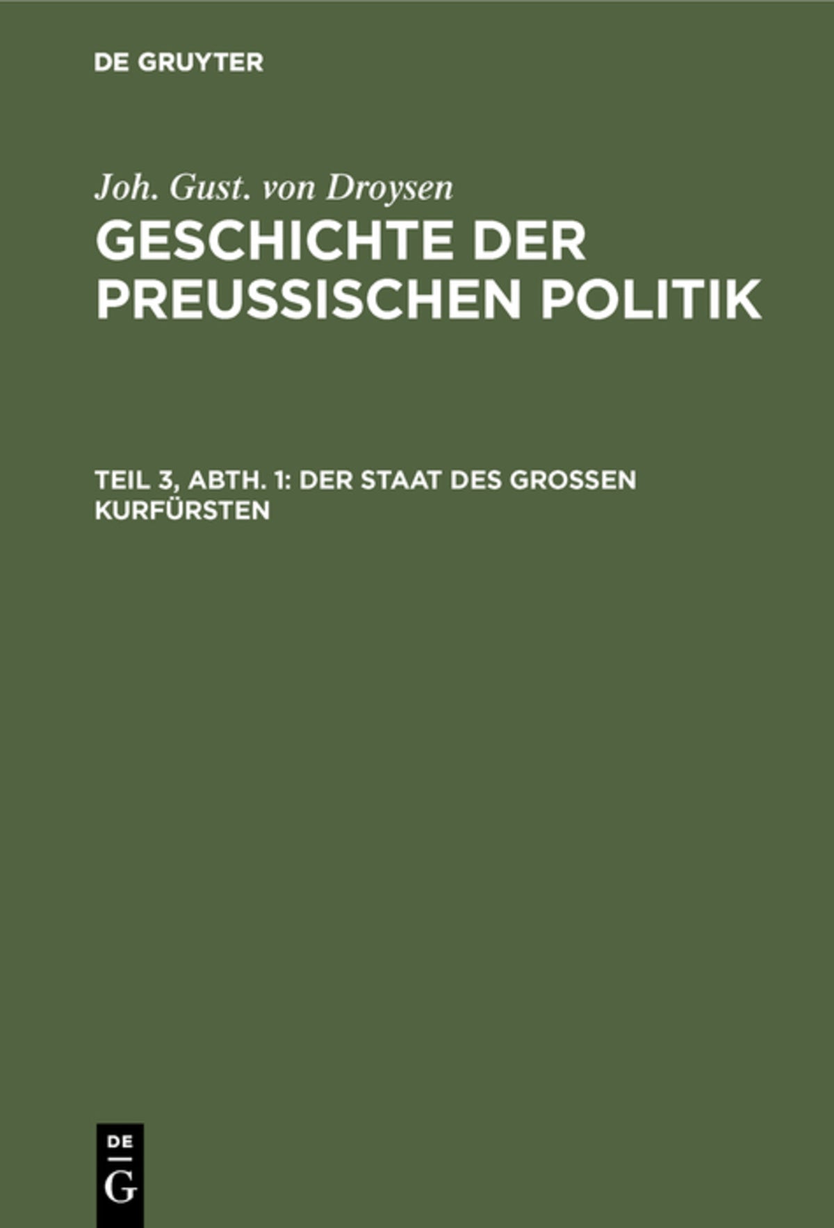 Cover image for Der Staat des grossen Kurfürsten ISBN 9783111207681