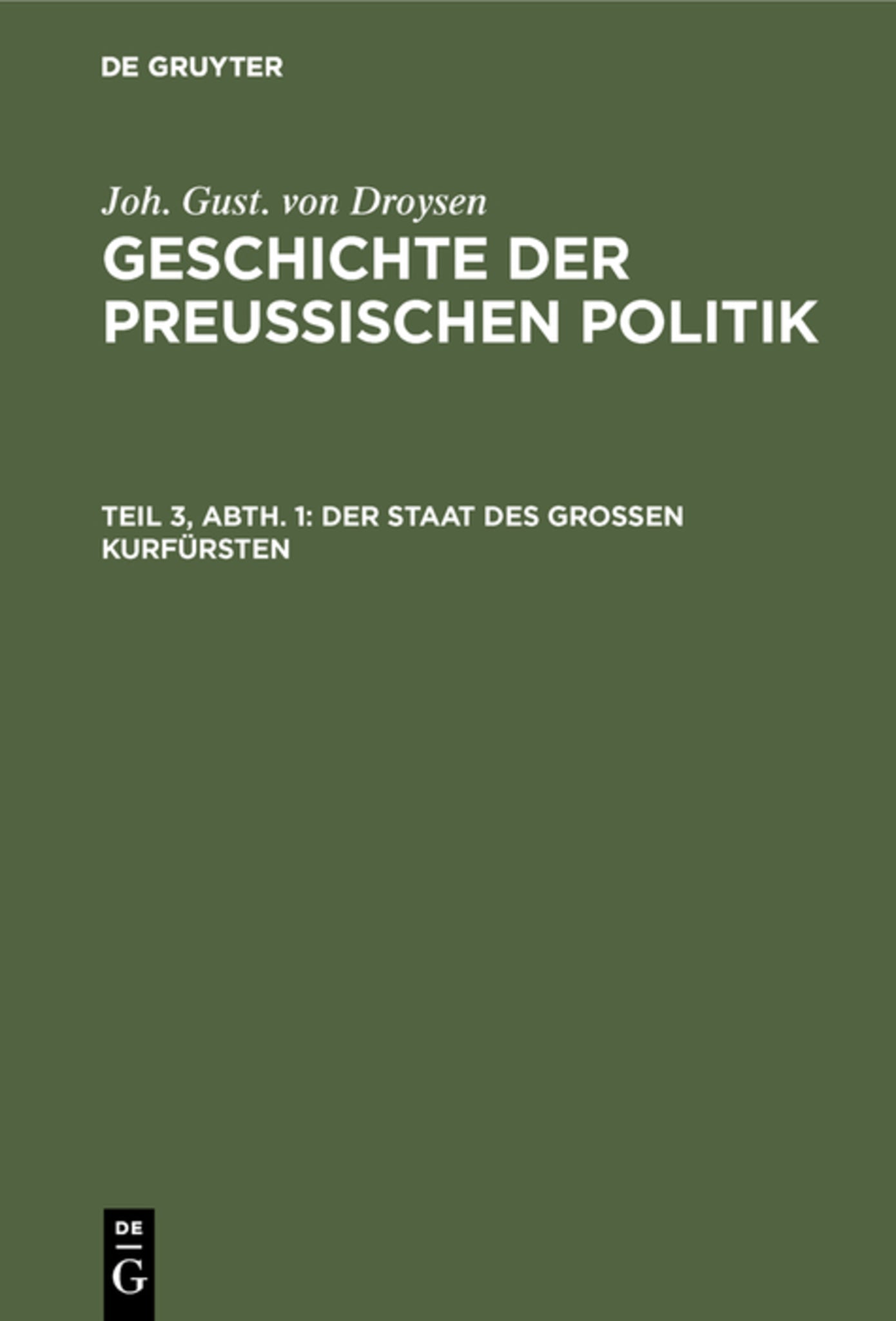 Cover image for Der Staat des grossen Kurfürsten ISBN 9783111207681
