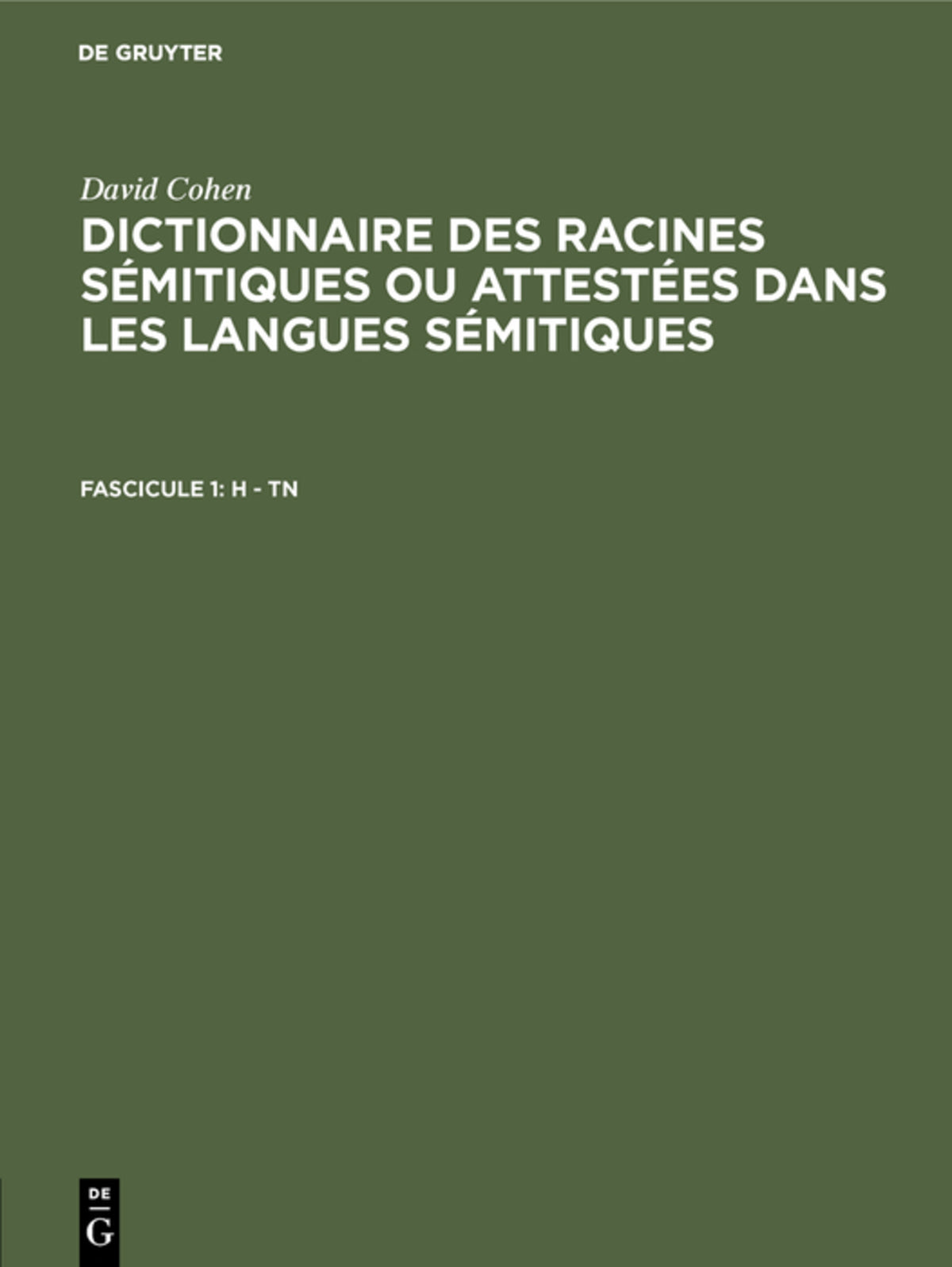 Cover image for H - TN ISBN 9783111208374
