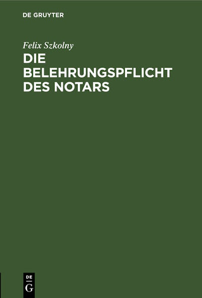 Die Belehrungspflicht des Notars