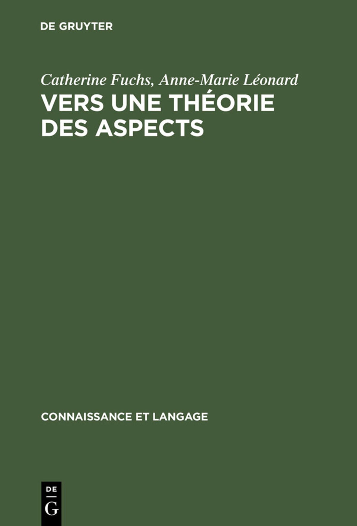 Cover image for Vers une théorie des aspects ISBN 9783111211275
